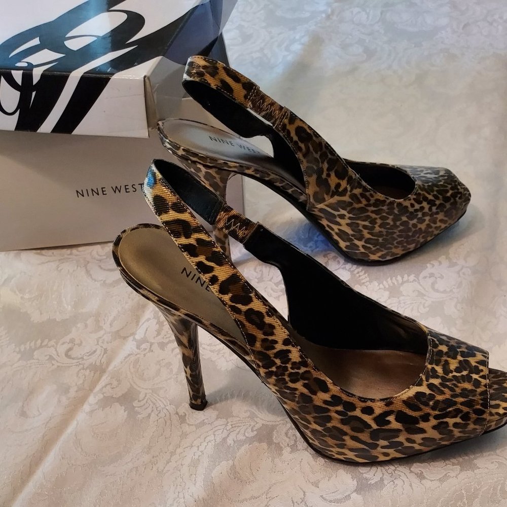 Women's Nine West Peep-Toe High-Heeled Sandals in size 8